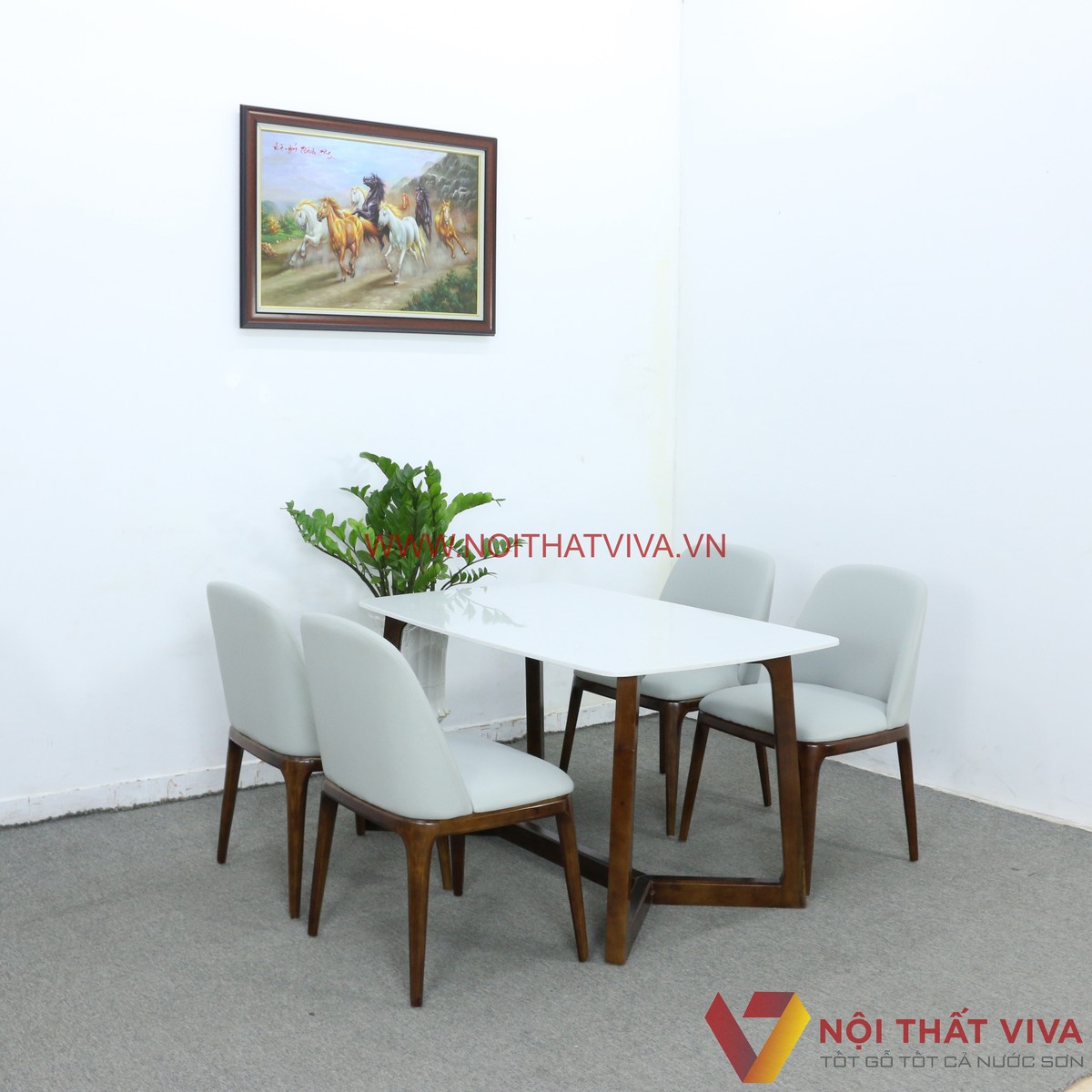 Bộ Bàn Ăn Concorde Ghế Grace Gỗ Cao Su Mặt Đá Hoa Cương Cao Cấp Giá Rẻ