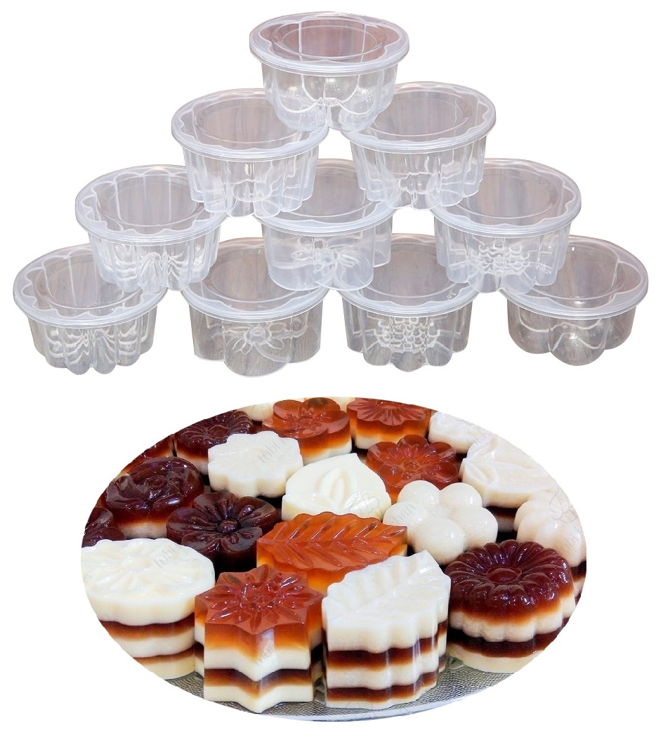 Combo 20 Khuôn Làm Rau Câu Bánh Flan 6,5cm Có Nắp Đậy Hình Hoa Đẹp Mắt