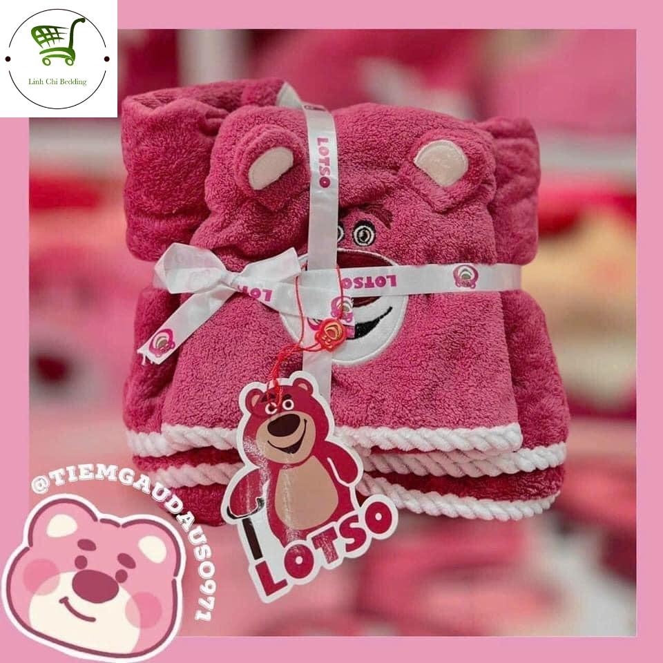 (Sét 2) khăn tắm + khăn mặt gấu hồng LOTSO