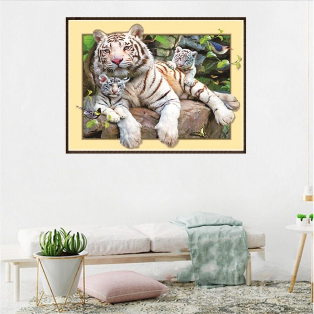 DIY 5D Diamond Painting Embroidery Cross Stitch Animals Tiger Rhinestone Pictures