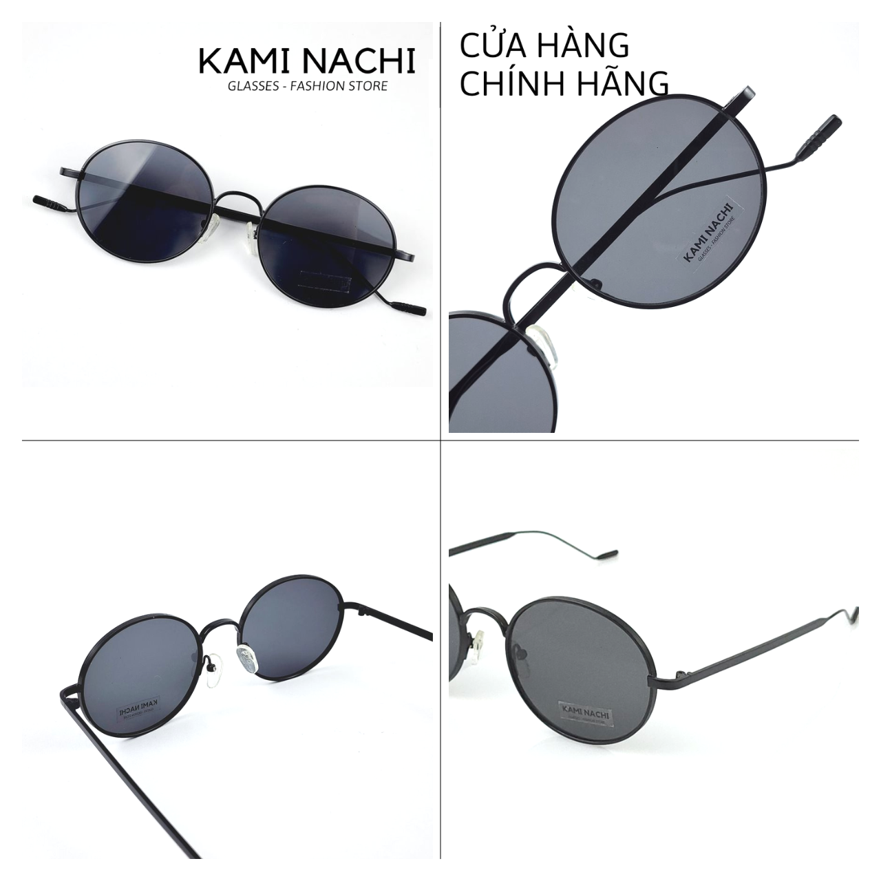 Kính mát ngố tàu thời trang nam nữ KAMI NACHI, tròng kính chống lóa, chống chói, phong cách Unisex 9070