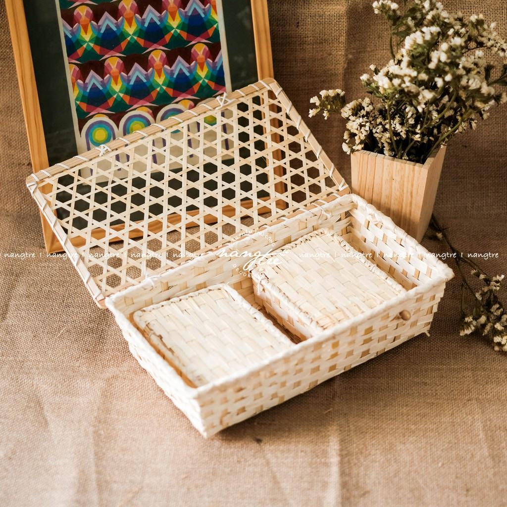 COMBO3 Hộp quà tre đan - Hộp quà bằng tre đan thân thiện môi trường