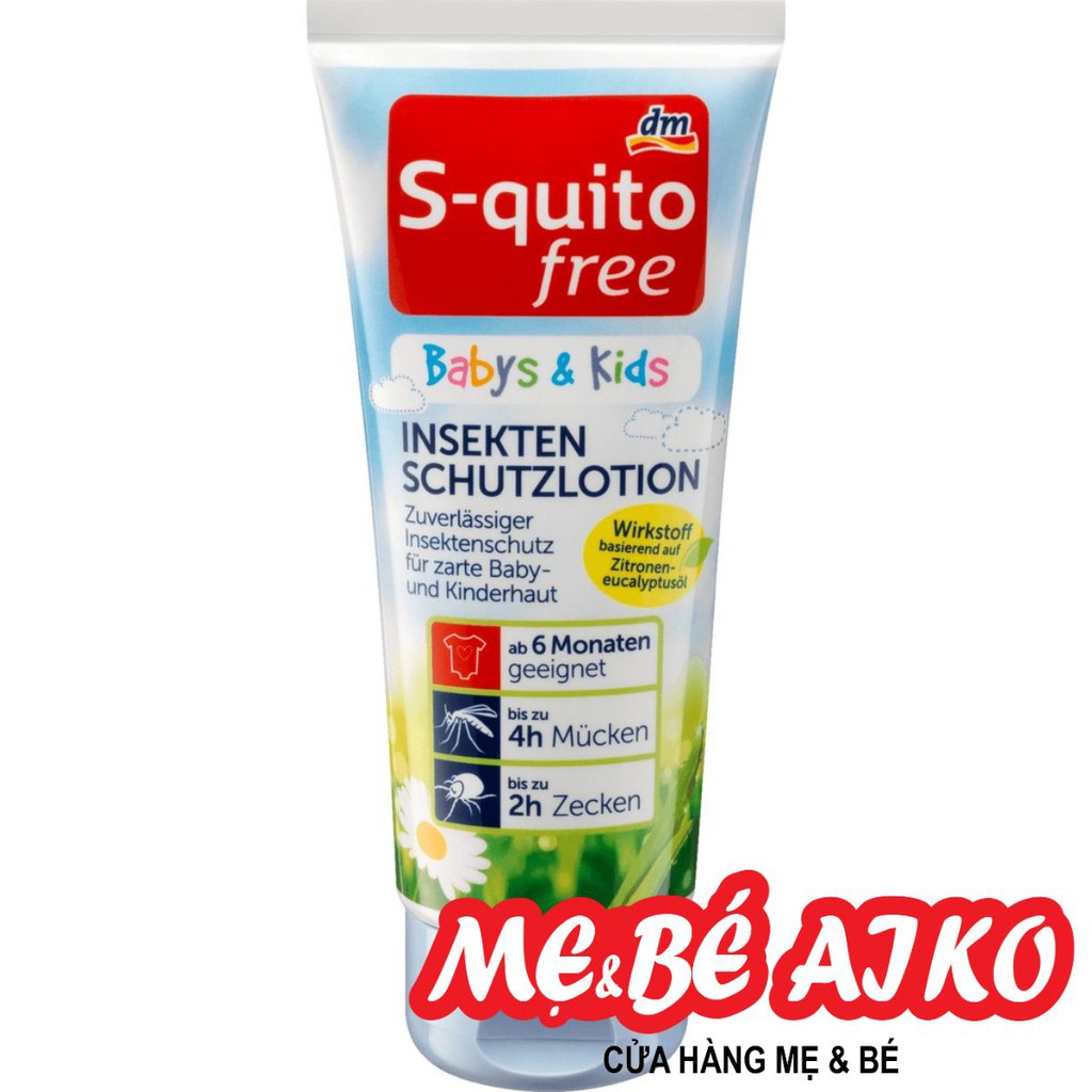 KEM CHỐNG MUỖI VÀ CÔN TRÙNG ĐỐT S-QUITO 100ML CHO TRẺ SƠ SINH VÀ TRẺ NHỎ
