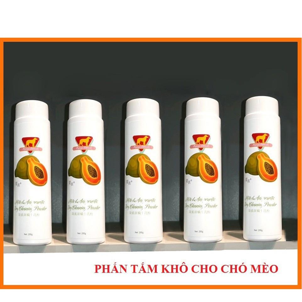 Phấn bột tắm khô Magic hương đu đủ cho chó mèo 200g