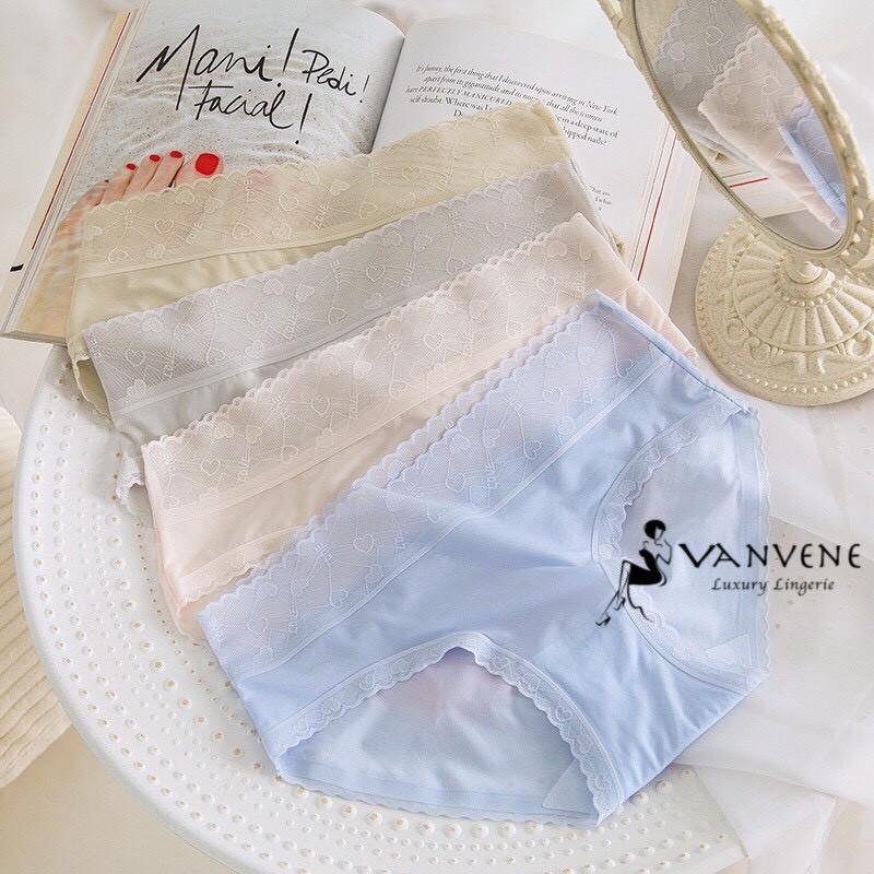 Combo 05 quần lót cotton cạp cao viền ren cao cấp