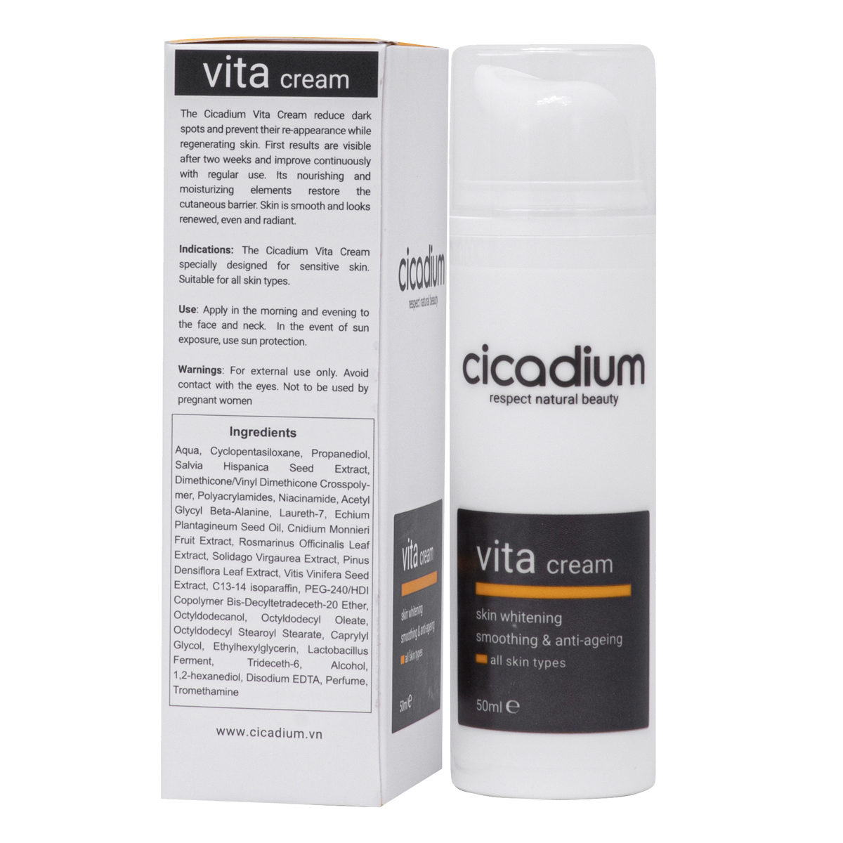 Kem dưỡng trắng và ngăn ngừa lão hoá Cicadium Vita Cream 50ml