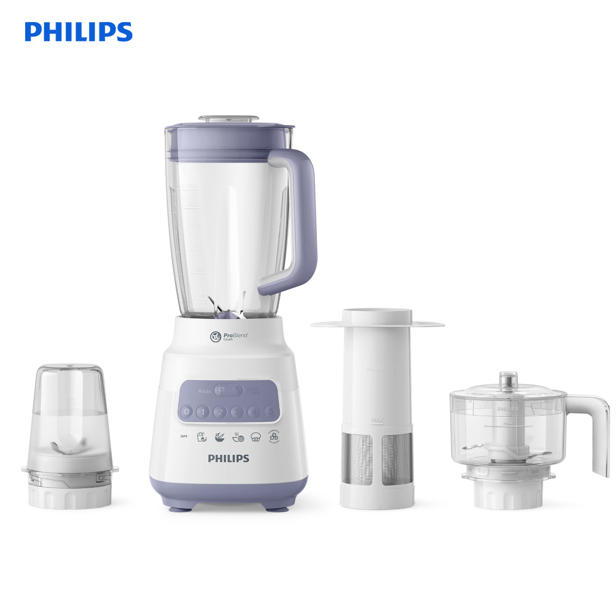 Máy xay sinh tố đa năng Philips HR2223/00 công suất 700W, 3 cối - Hàng chính hãng