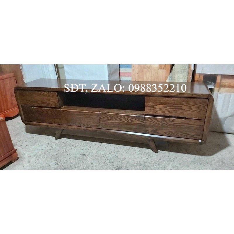 Kệ tivi Hàn Quốc gỗ sồi sơn màu óc chó