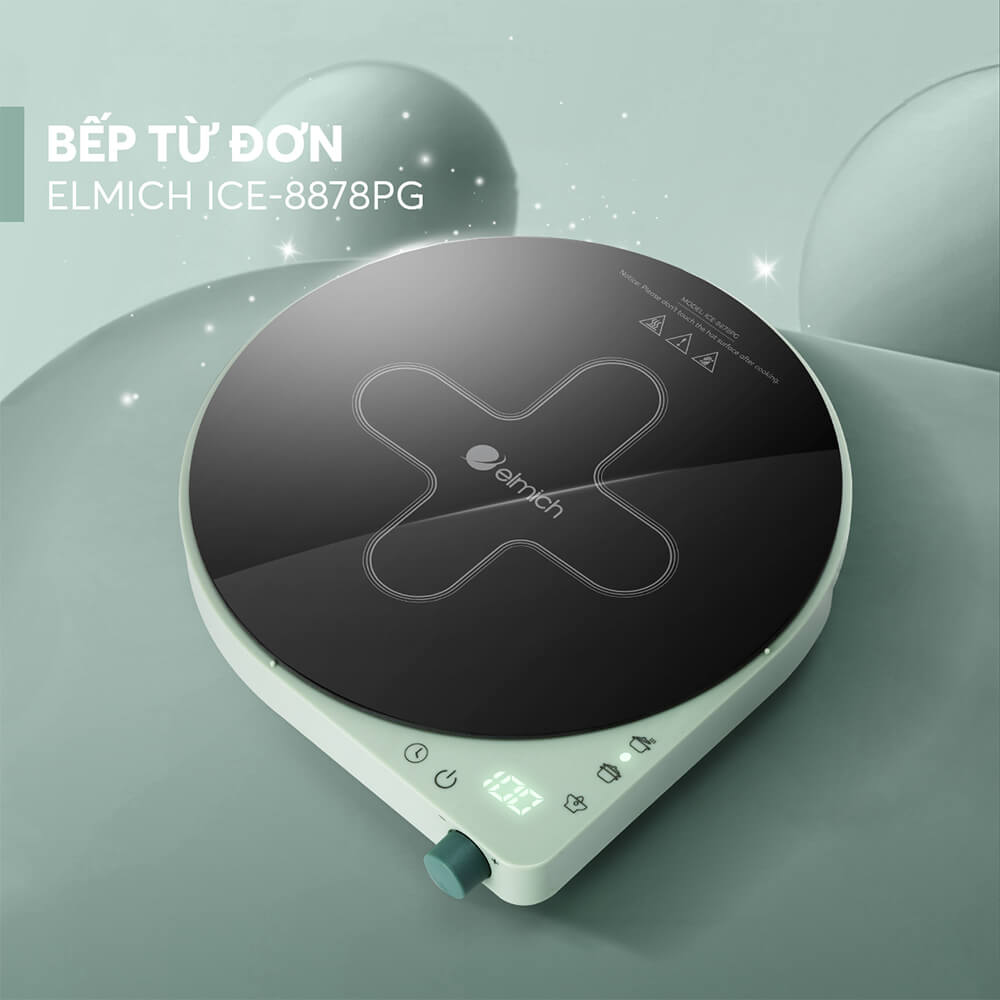 Bếp Điện Từ Đơn Elmich ICE-8878 1800W, Hàng Chính Hãng, Mặt Kính Ceramic - JoyMall
