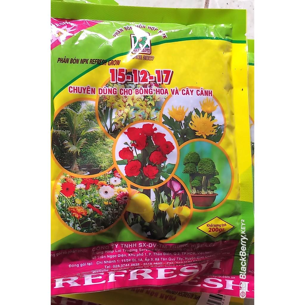 Phân bón NPK 3 màu kích thích cây phát triển chuyên dùng cho hoa, cây cảnh Refresh Gold Super 200gr