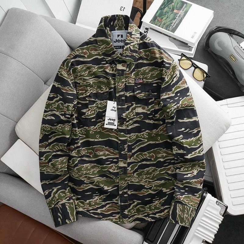 Áo sơ mi phong cách chiến thuật_dã ngoại - Camo vàng
