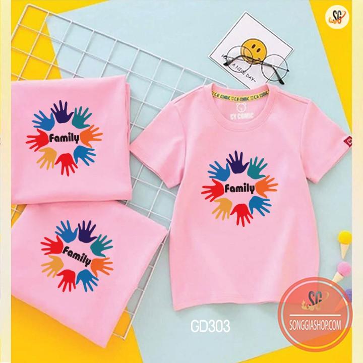 Áo Thun Gia Đình Family - Có Nhiều Màu - Thun Cotton (GD303HM)