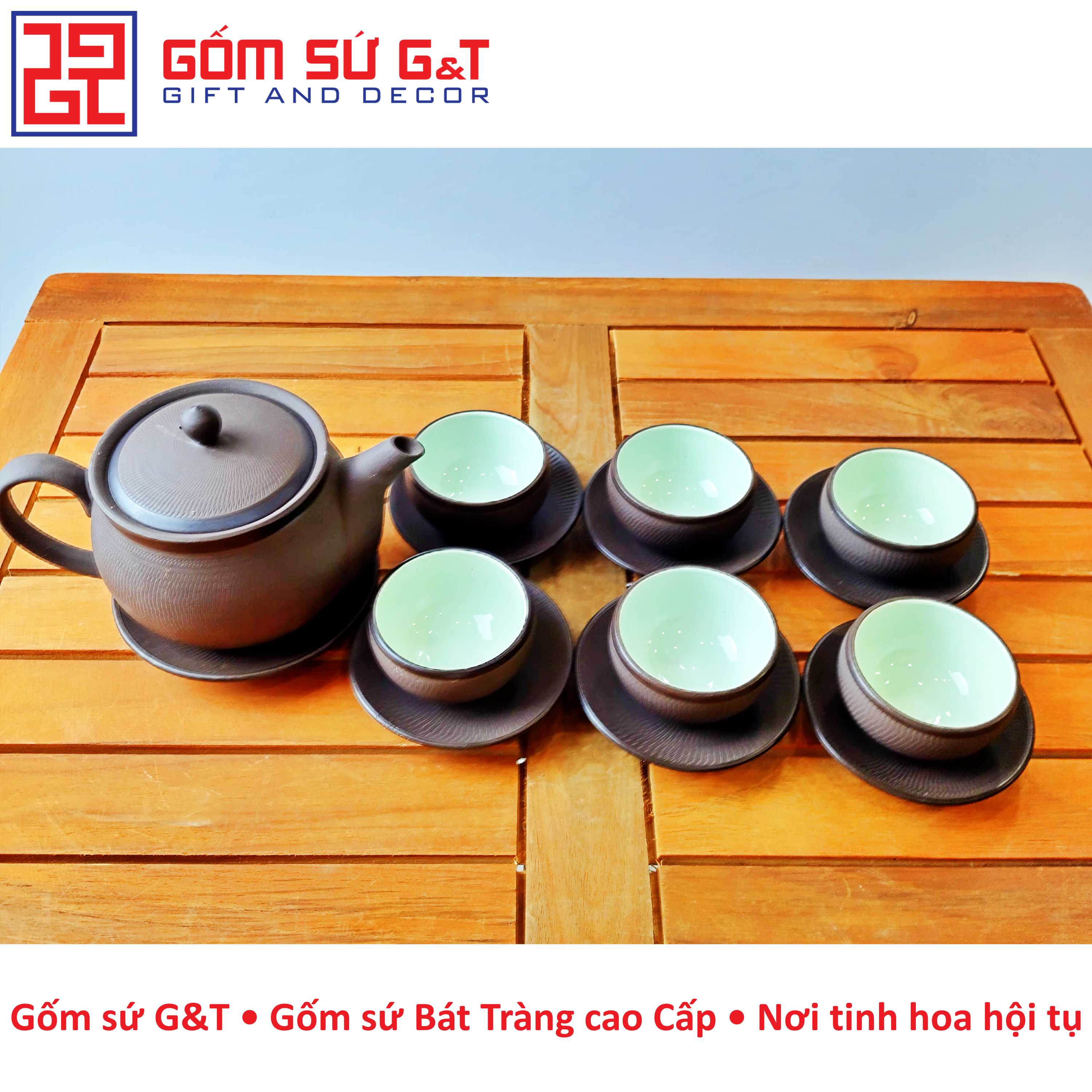 Bộ trà nâu Gốm Sứ G&T