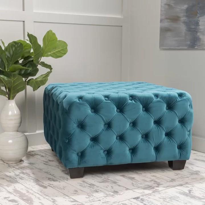 Ghế sofa đôn vuông vải nhung Juno Sofa HFC-GDV04-0.73 cao cấp