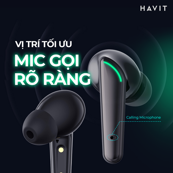 Tai nghe Bluetooth Gaming Havit TW920 dành cho mọi game thủ với thiết kế ấn tượng chất âm mạnh mẽ - Hàng Chính Hãng