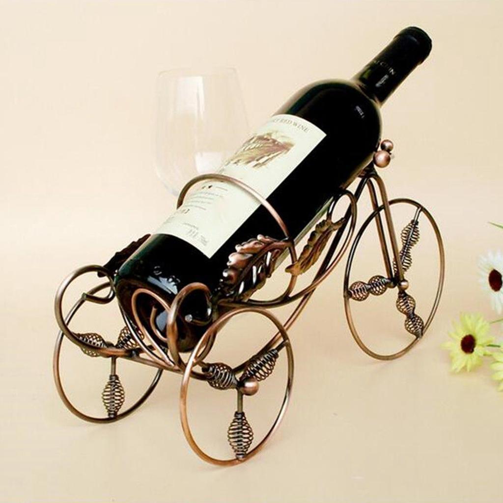 Vintage Tricycle Shaped Metal Bottle Holder, Free Standing Wine Bottle