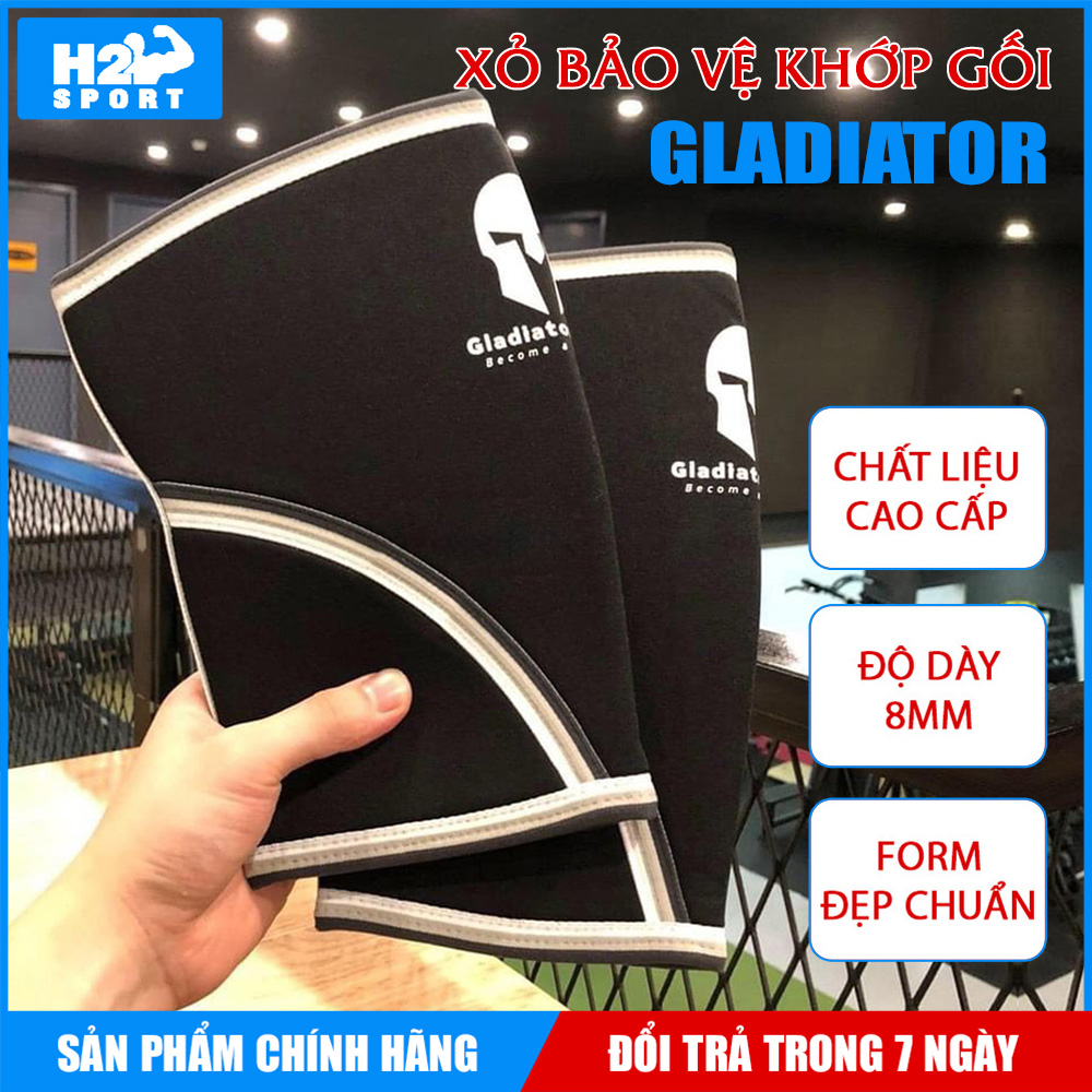 Bó gối tập Gym bảo vệ đầu gối - Xỏ gối thể thao Gladiator cao cấp 8mm (1 Đôi)