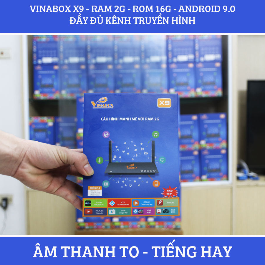 VinaBox X9 (Phiên Bản Thế Hệ Mới 2022) - Ram 2G/16G - Truyền Hình OTT Miễn Phí - Siêu Phẩm Trở Lại - Chất Lượng Bền Lâu - Hàng Chính Hãng