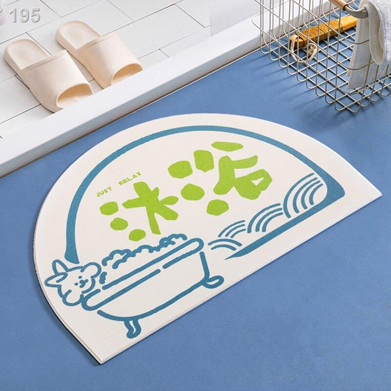 Phim hoạt hình thảm trải sàn phòng tắm tảo cát cửa chống trượt thấm nước bán nguyệt khử trùng