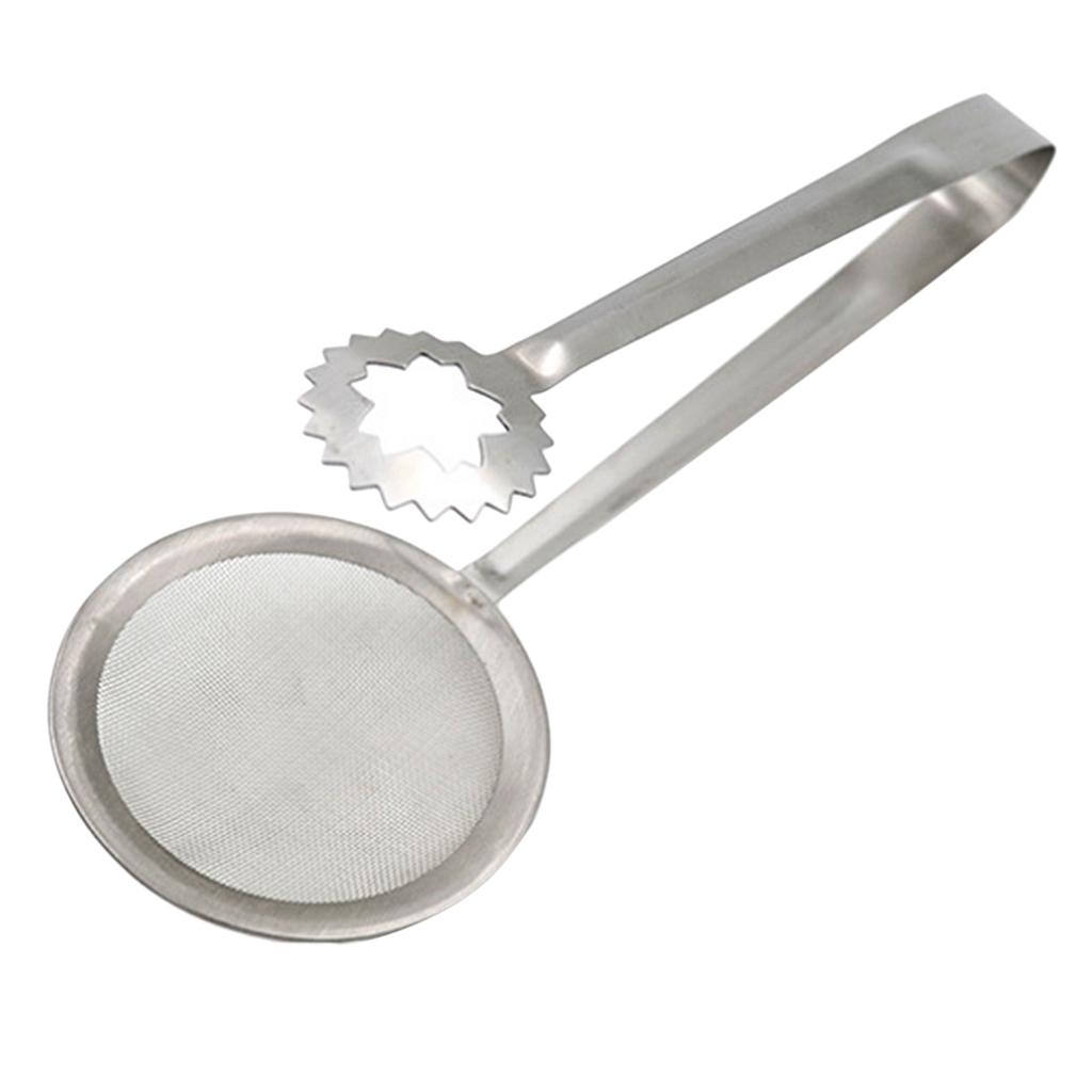 2pcs Stainless Steel Deep Frying Tongs with Strainer Fry Kitchen Utensil