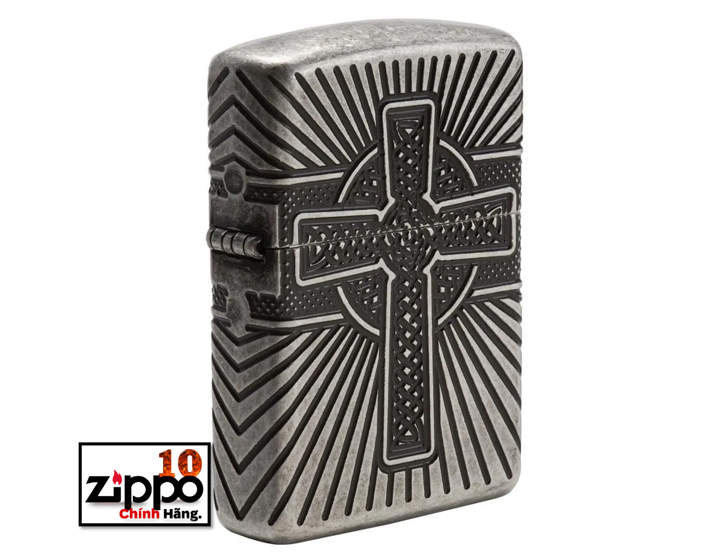 Bật lửa ZIPPO 29667 Armor Celtic Cross Design - Chính hãng 100%