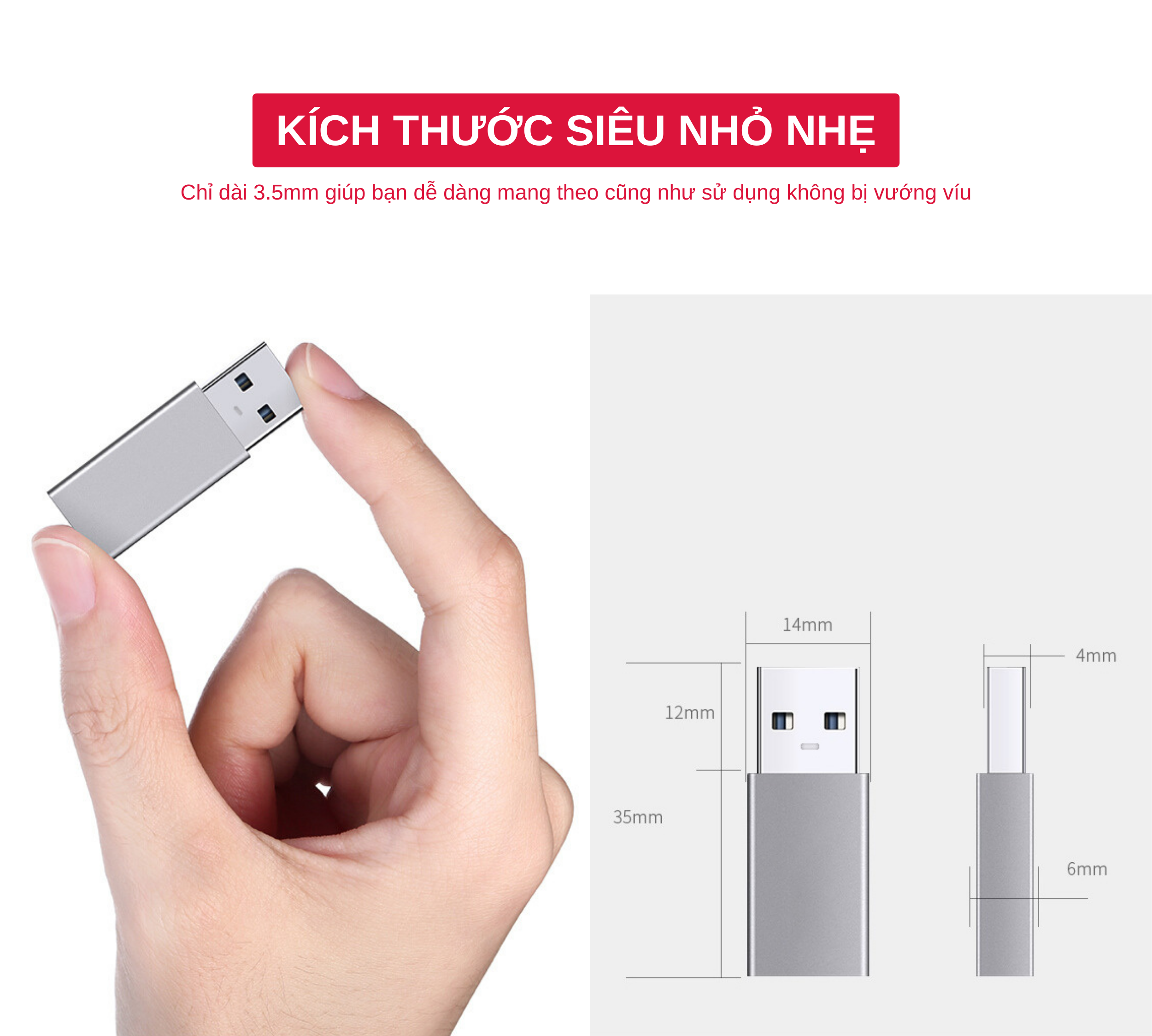 Đầu Chuyển Đổi USB 3.0 Sang USB Type C - Hàng Chính Hãng Tamayoko