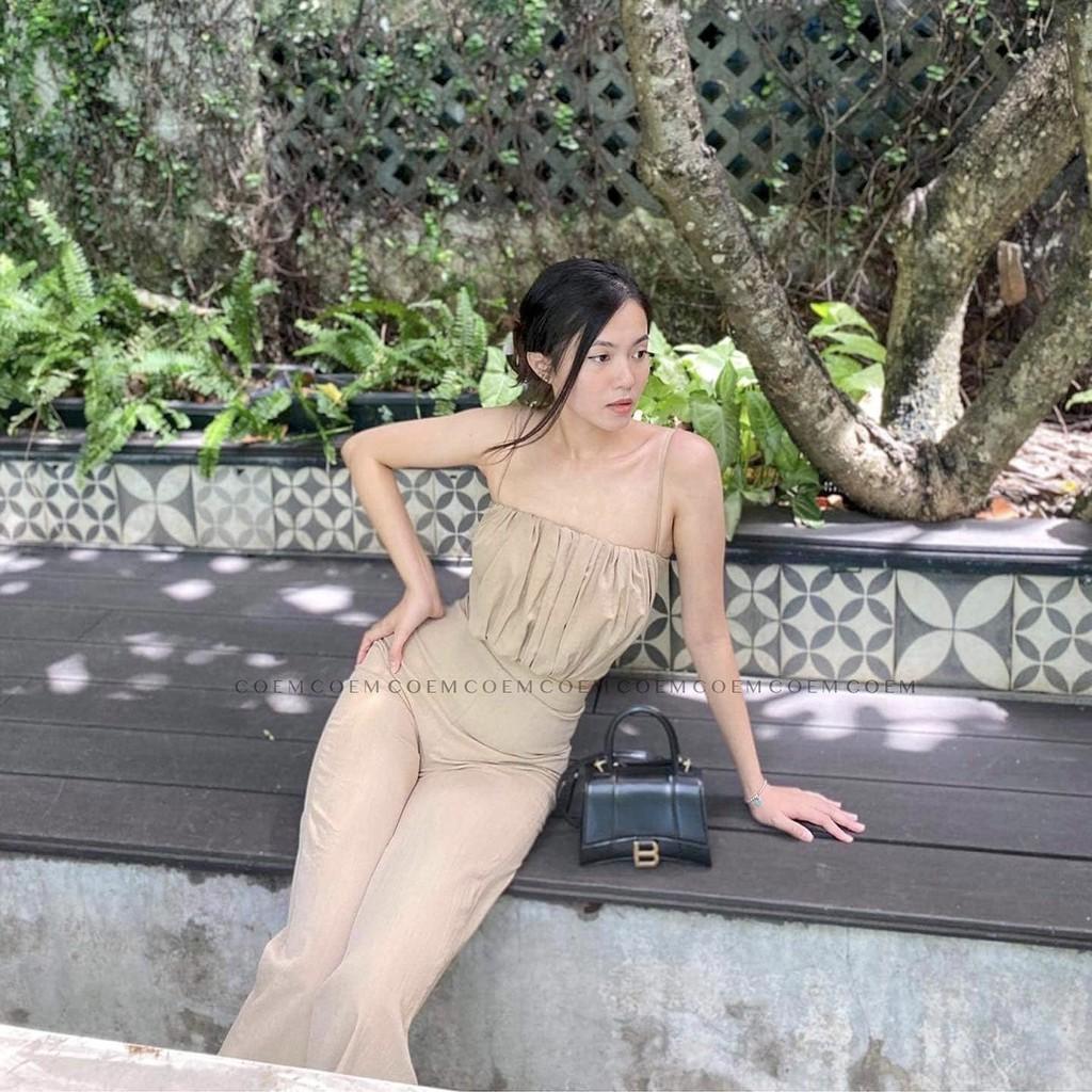 Set Đồ Thanh Lịch Sang Trọng Nữ Tính Màu Nude Chất Liệu Linen Cao Cấp Co Em Thiết Kế