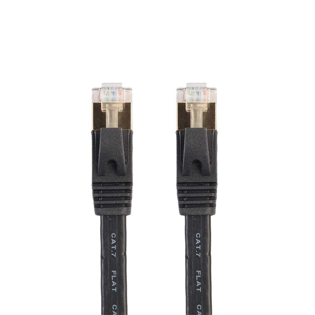 Gold Plated RJ45 Flat Cat7 Ethernet 10Gbps SSTP Network LAN Cable Lot 1m-15m