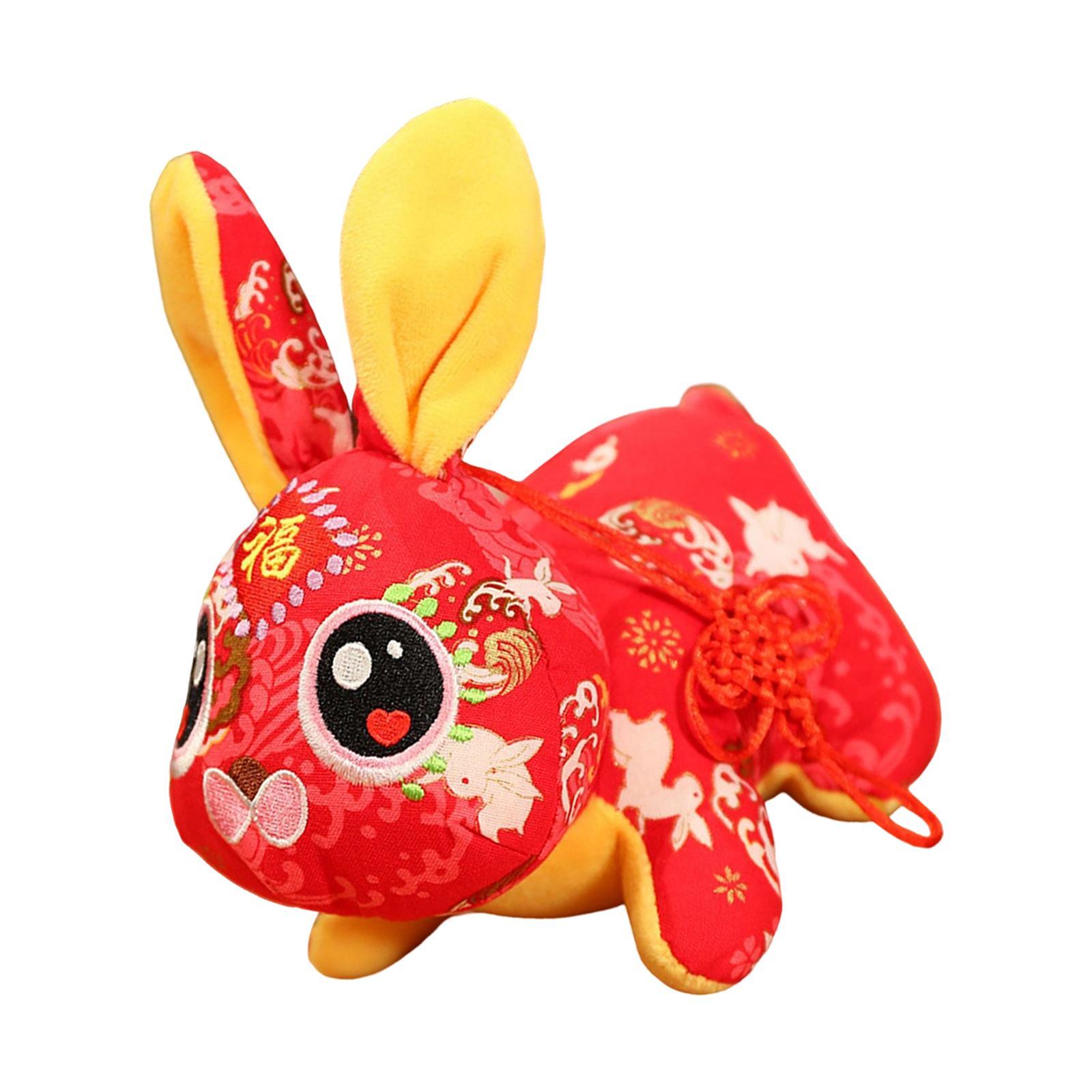 3Pcs Cute Chinese New Year Rabbit Plush Toy Bunny Doll Holiday Animals