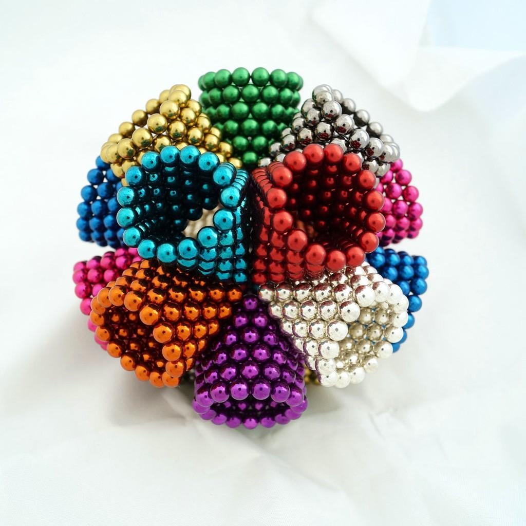 Nam châm bi 8 màu - Bucky ball 5mm (216 viên,6 - 8 màu), Bi nam châm tròn - bucky ball 8 màu giúp tăng khả năng tư du