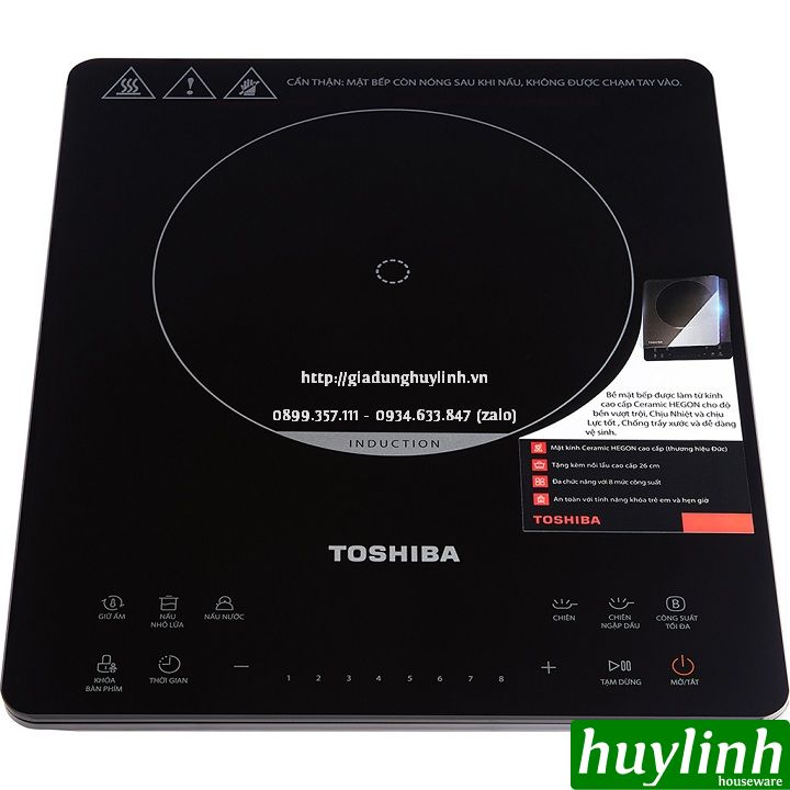 Bếp điện từ đơn Toshiba IC-20S3PV - 2000W - Tặng nồi lẩu - Hàng chính hãng