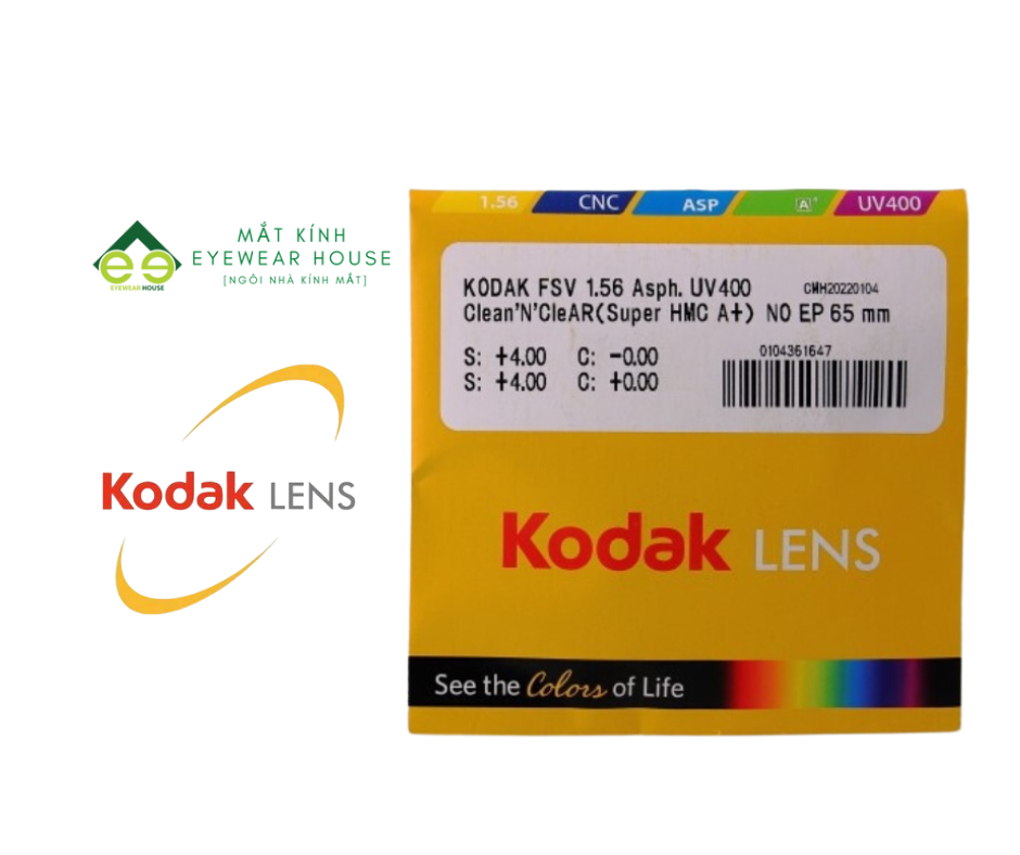 Tròng Kính Mỹ Kodak Ánh Sáng Xanh UVBlue - Chiết suất 1.60