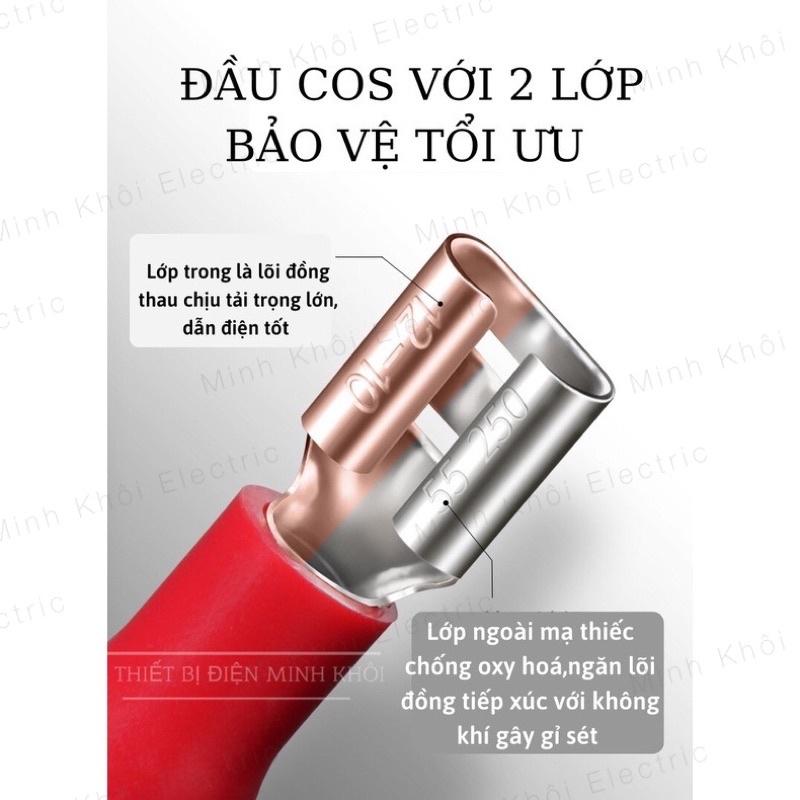 Combo 100c Đầu Cos Gài, cos ghim đực cái,cốt ghim dẹp đực cái, đầu cosse cắm đực cái