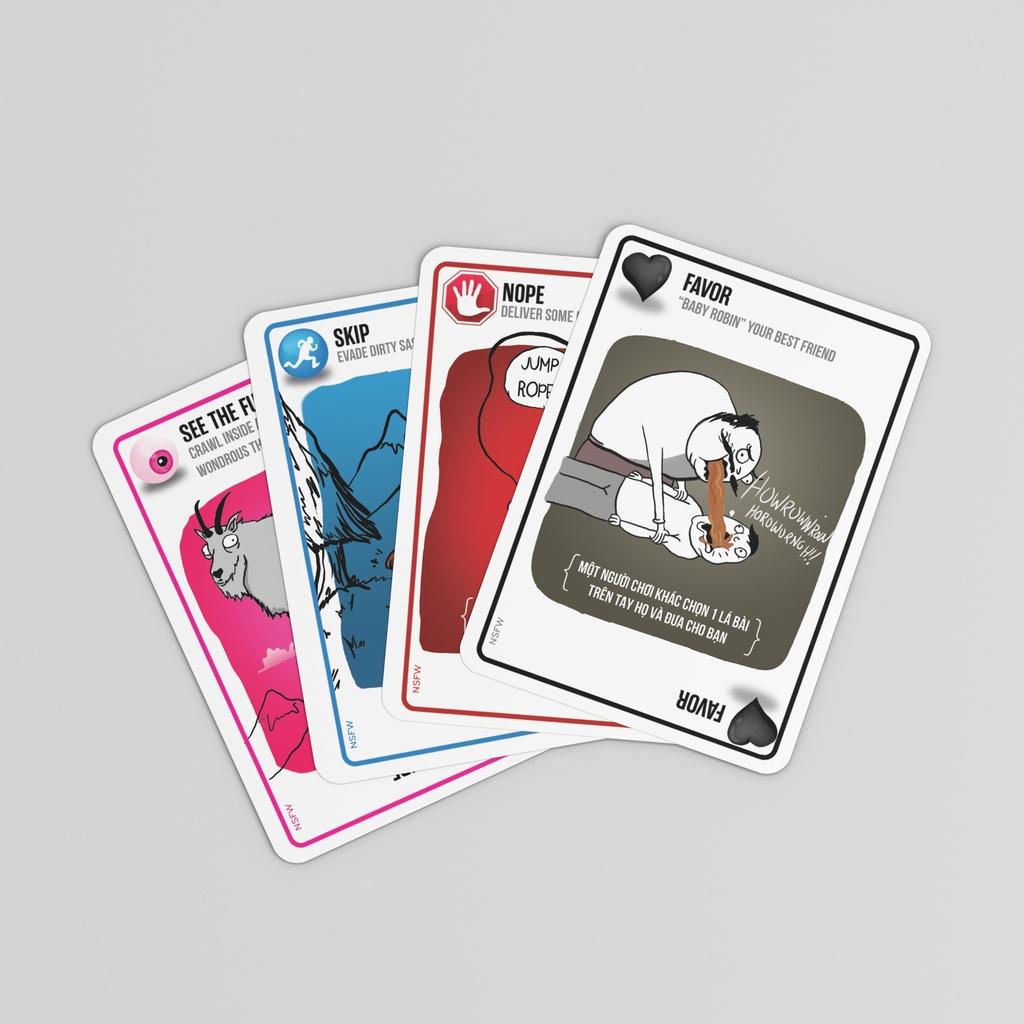 Bộ bài MÈO NỔ Hộp Giấy việt hóa Exploding kitten NHANH, VUI, BÙNG NỔ VÀ BỰA chơi cùng nhóm bạn