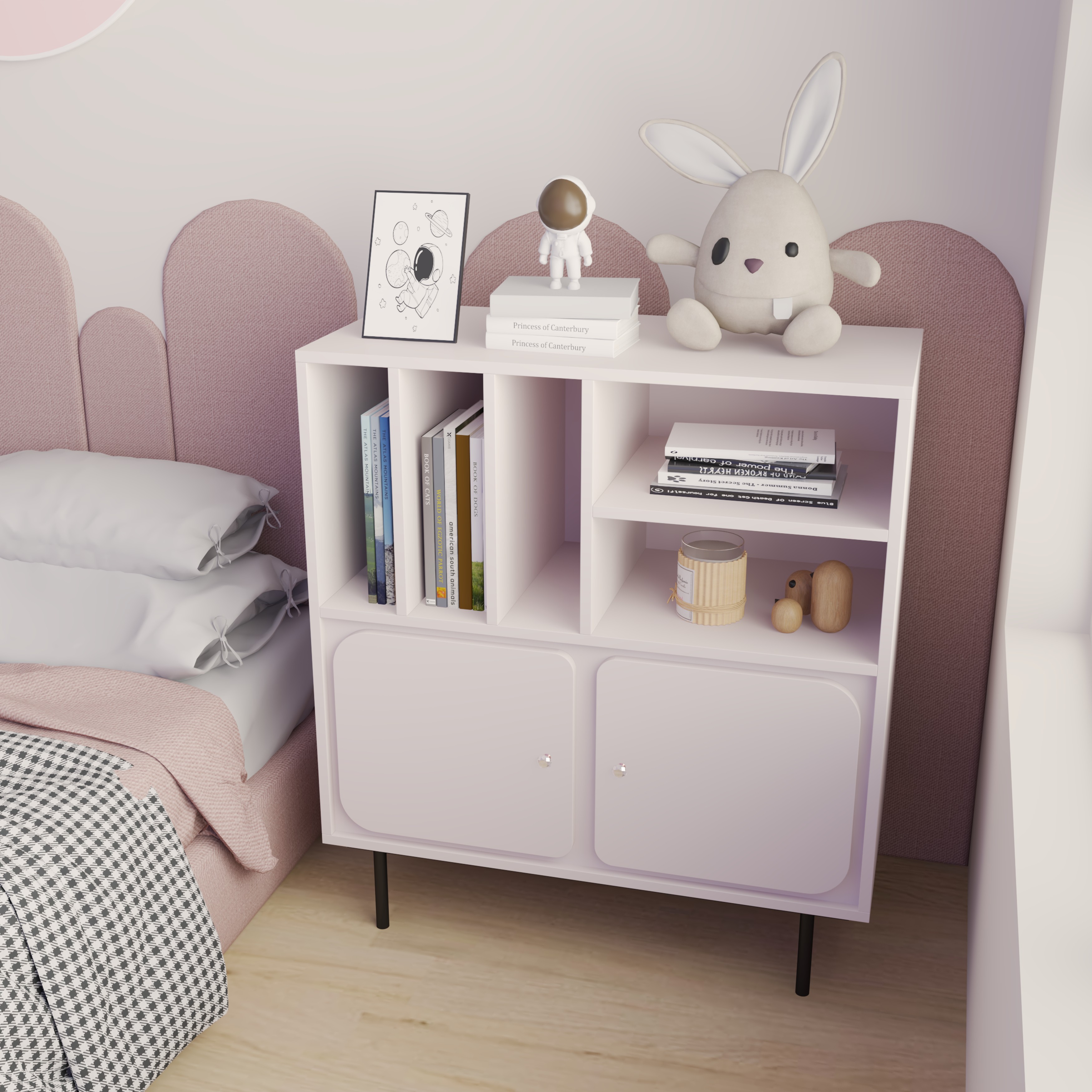 [Happy Home Furniture] SWEETY, Tủ lưu trữ nhiều ngăn - chân sắt, 86cm x 40cm x 95cm ( DxRxC), TCM_060