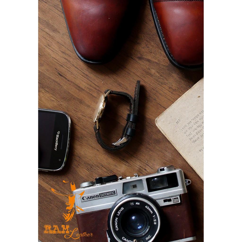Dây đồng hồ RAM Leather da bò đen - RAM classic black