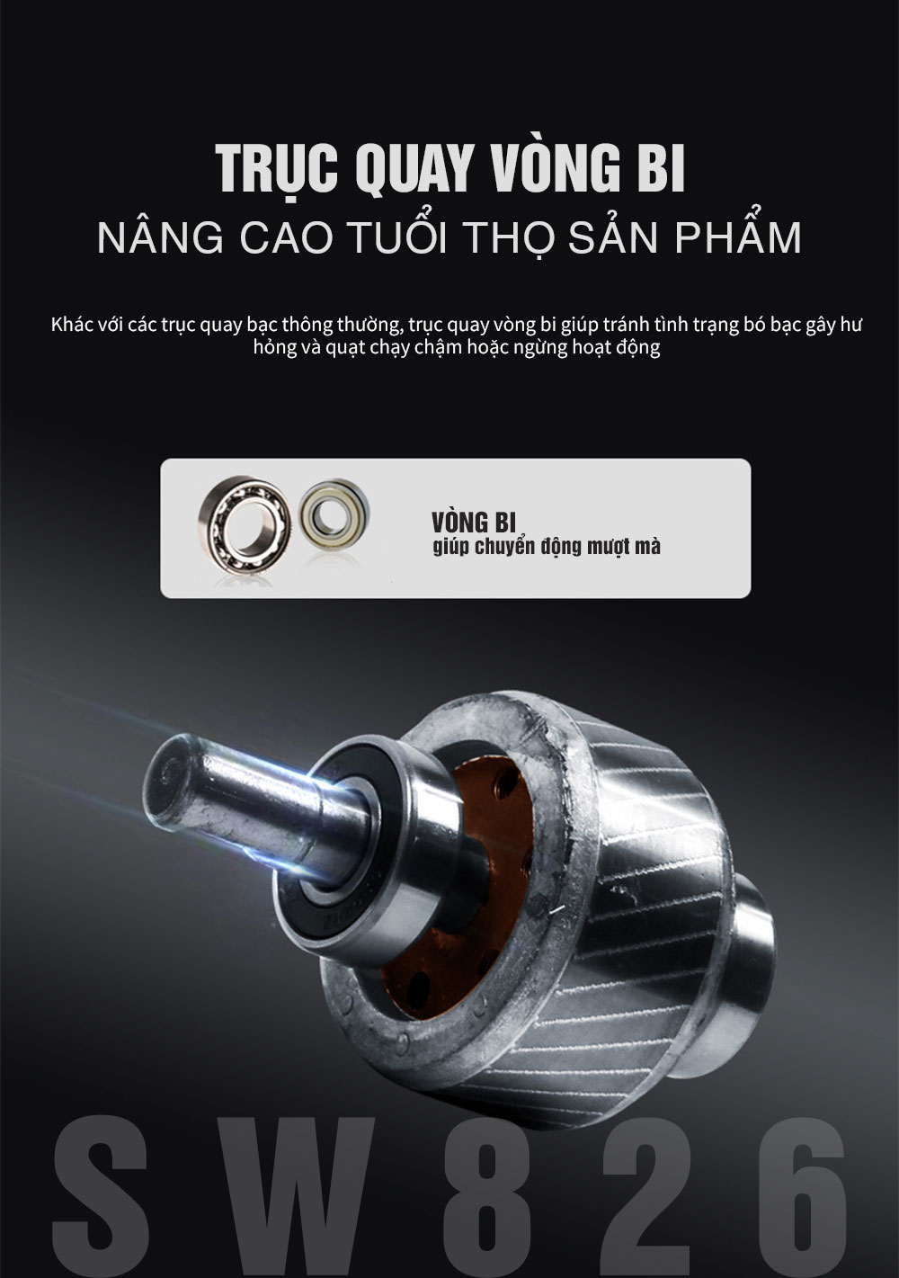 Quạt sàn công nghiệp Sowun SW 826 - Hàng chính hãng