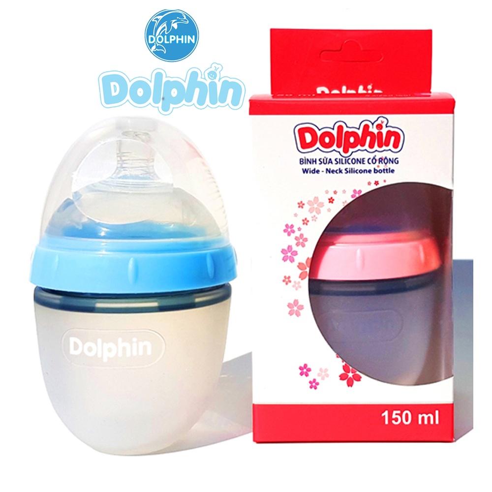 Bình sữa Silicone cao cấp Dolphin cổ rộng 150ml - DP049