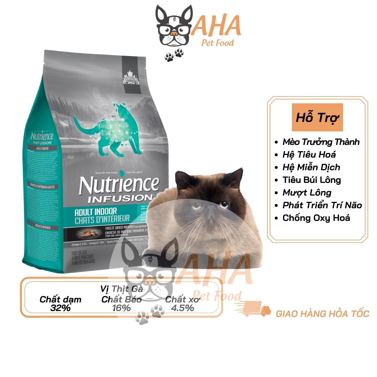 Thức Ăn Hạt Cho Mèo Ba Tư - Nutrience Subzero Bao 5kg - Thức Ăn Cho Mèo (Gồm Có 4 Loại Thịt Cá, Rau Củ, Trái Cây)