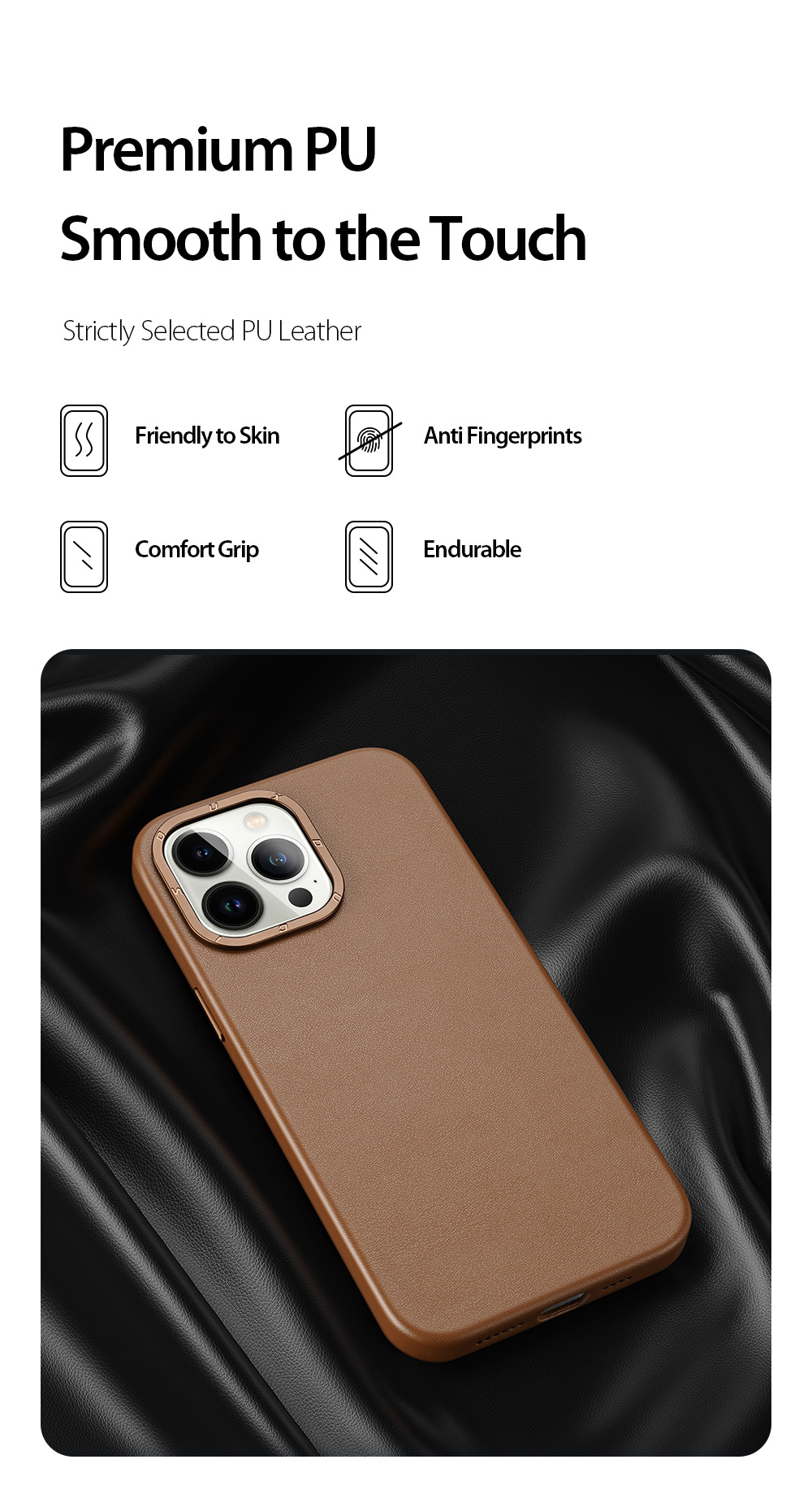 Ốp Lưng Case Bảo Vệ Da Cao Cấp Sạc Từ Tính Dux Ducis Grit Series PU Dành Cho iPhone 14 Pro Max - Hàng Chính Hãng