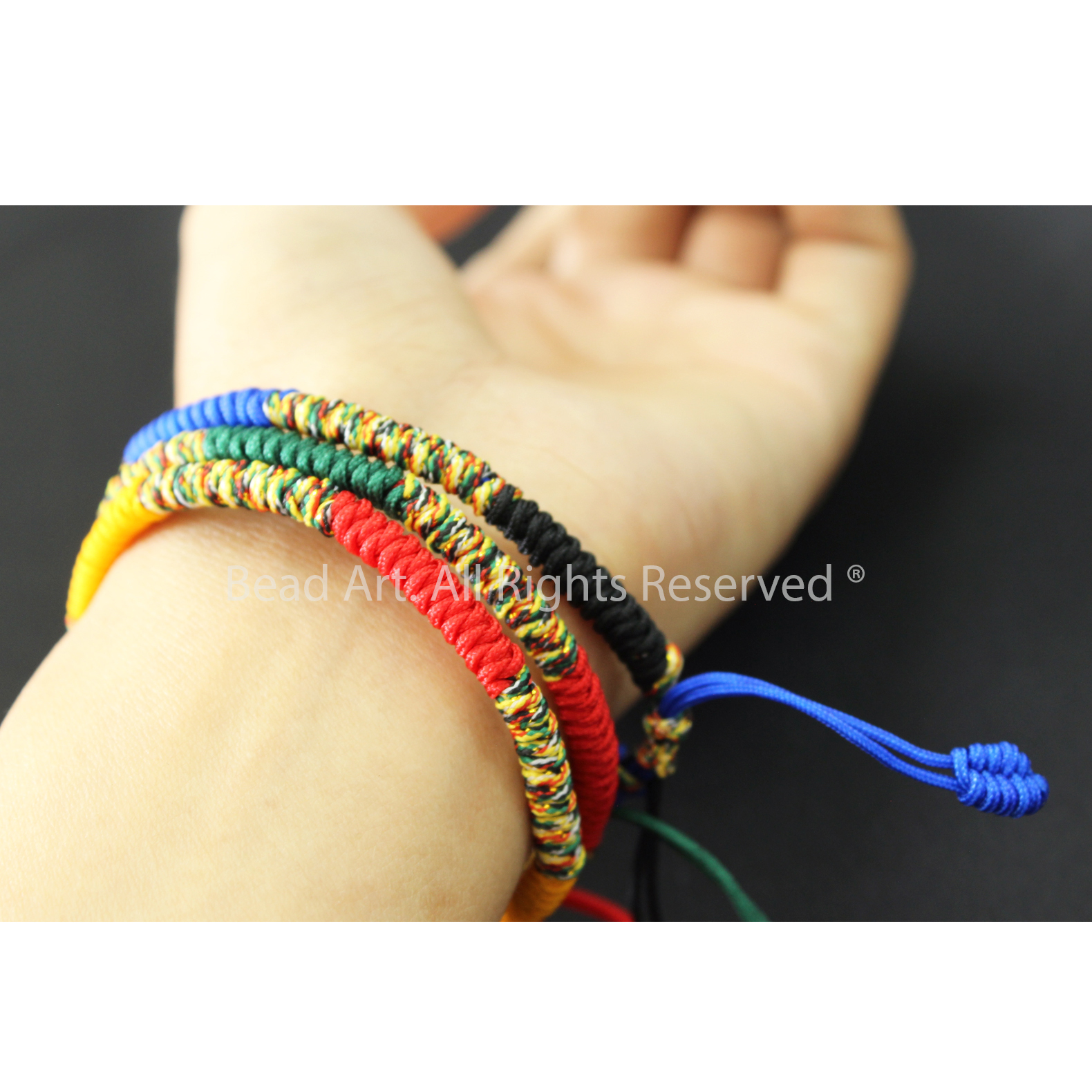 Vòng Tay Dây Ngũ Sắc Thắt Chỉ Màu Tibet Handmade , Hợp Mệnh Thuỷ, Mộc, Vòng Tay Phong Thuỷ, Chuỗi Hạt - Bead Art