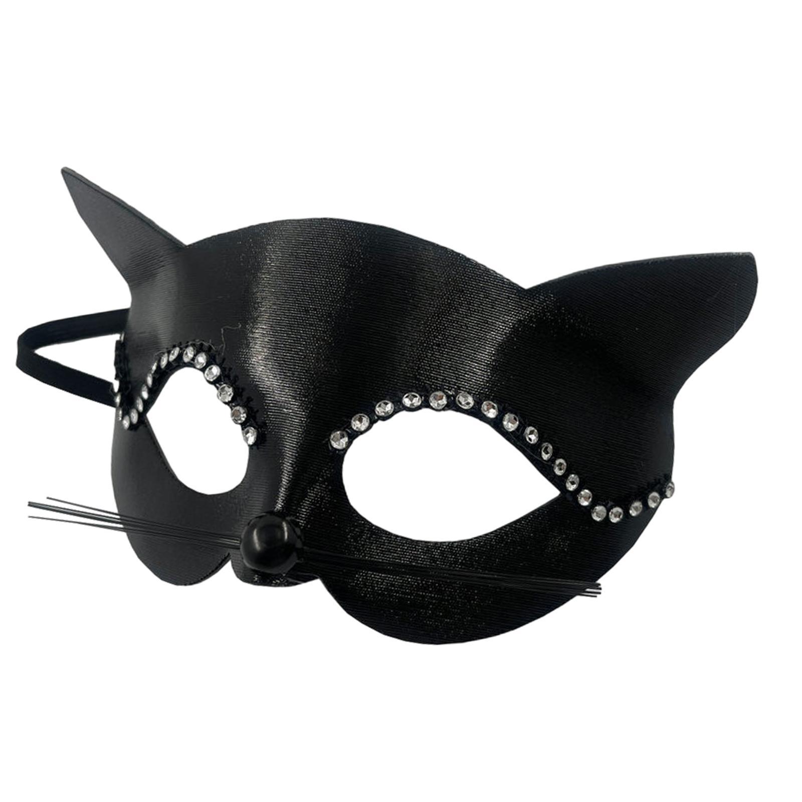 Women Black Cat / Masquerade / Rhinestones Decoration Half Face / Elegant for Fancy Dress Carnival Party Halloween Costume Props