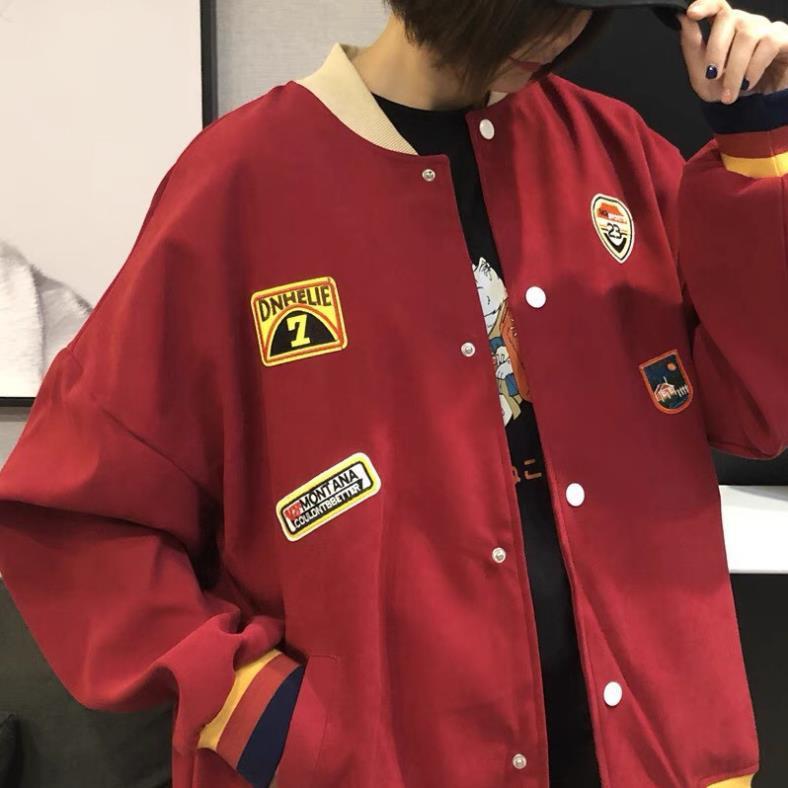 Áo khoác bomber nỉ nam nữ Số 7 form rộng bóng chày unisex phong cáchthời trang kim gia