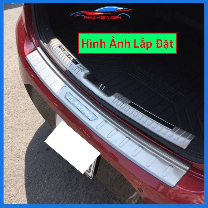 Ốp chống trầy cốp Elantra 2019-2020-2021 inox sáng bóng bảo vệ xe chống va đập