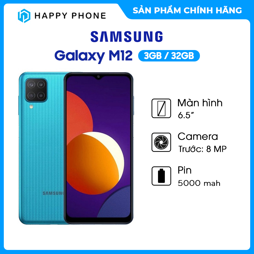 Điện Thoại Samsung Galaxy M12 (3GB/32GB) - Hàng Chính Hãng - ĐÃ KÍCH HOẠT BẢO HÀNH ĐIỆN TỬ