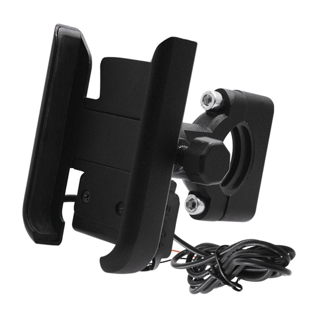 360° Universal Motorcycle Handlebar Cell Phone Mount USB Charger GPS Holder.