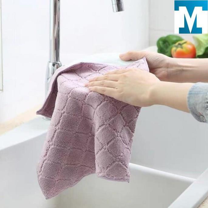 Khăn bông lau tay nhà bếp mẫu mới 2 mặt siêu thấm hút bibi90