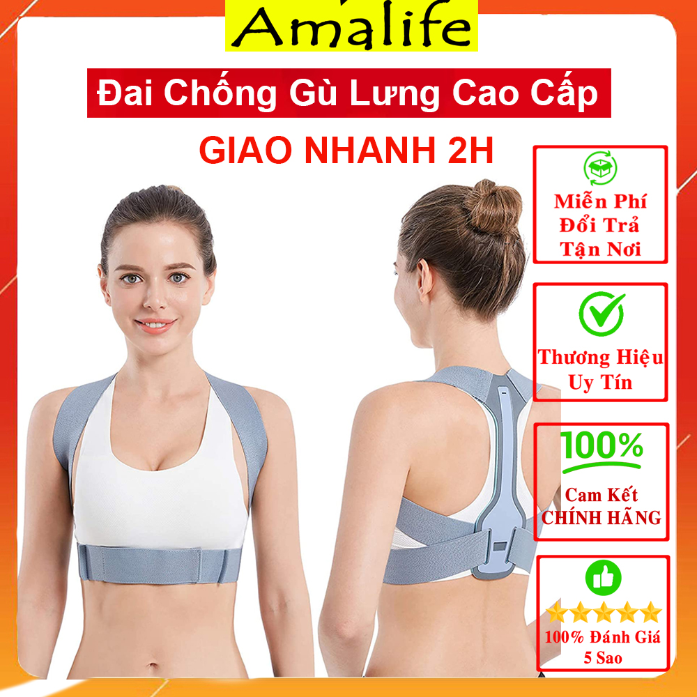 Đai Chống Gù Lưng Nam Nữ Có Nẹp Dành Cho Dân Văn Phòng Amalife ama04 - Chính Hãng