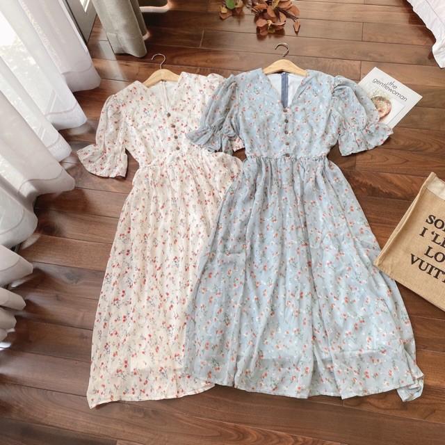 Đầm Nữ dự tiệc đẹp đầm tiểu thư tay phồng tôn dáng cho phài nữ tự tin Đầm Nữ Hoài Thương