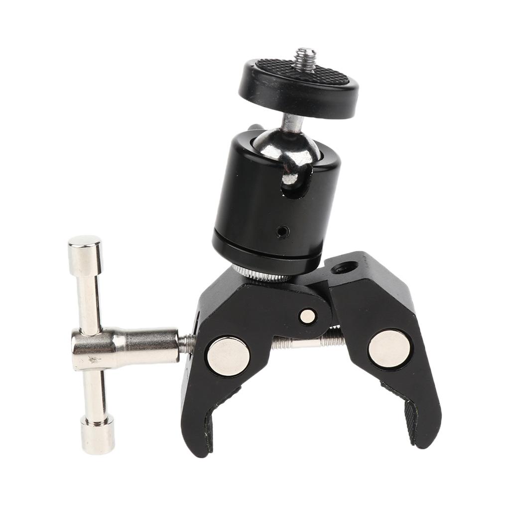 Amagogo Camera Kẹp Núi, đầu bóng Ma Thuật Cánh Tay Siêu Kẹp với 1/4 20 Sợi Hot Shoe Adapter dành cho Máy Ảnh Canon Nikon